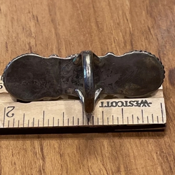 Native American Turquoise Spiny Oyster Sterling Silver Ring Sz 7 - Picture 7 of 12